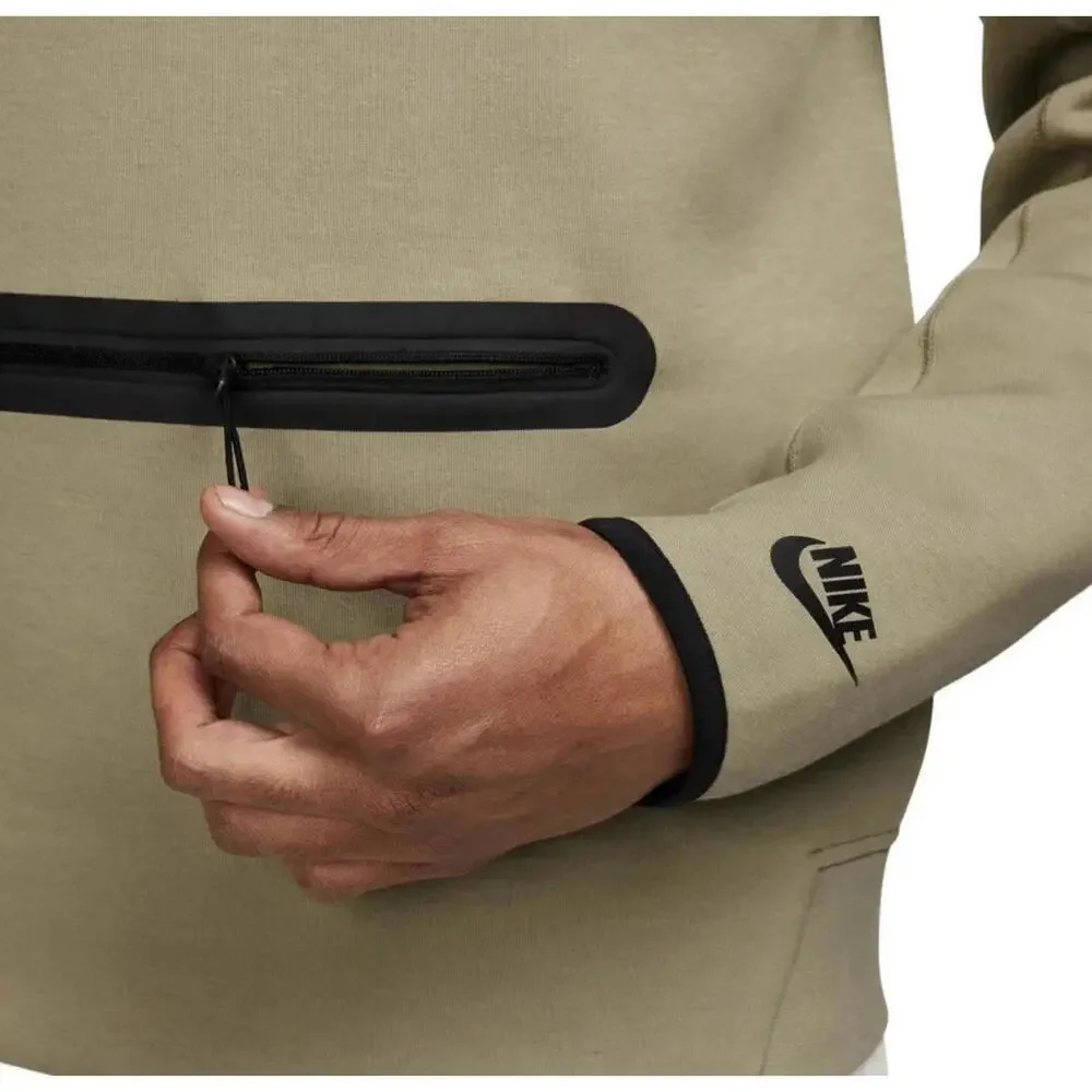 $135 Nike Sportswear Tech Fleece 1/2-Zip Sweatshirt FB7998 Neutral Olive Size M - Picture 5 of 6